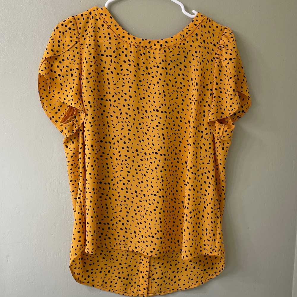 41 Hawthorn Yellow Polka Dot Blouse